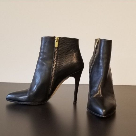 Club Monaco Shoes Club Monacoblack Leathersnakeskinbooties Poshmark